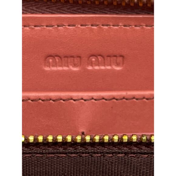 Miu Miu Croc Embossed Leather Zip Around Wallet Blush Pink Box Made In Italy - Picture 3 of 16